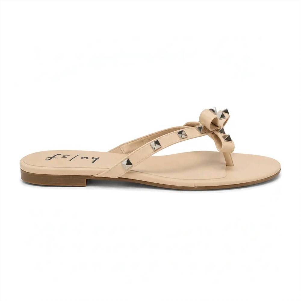NEW FRENCH SOLE women's bina leather flat sandals in beige